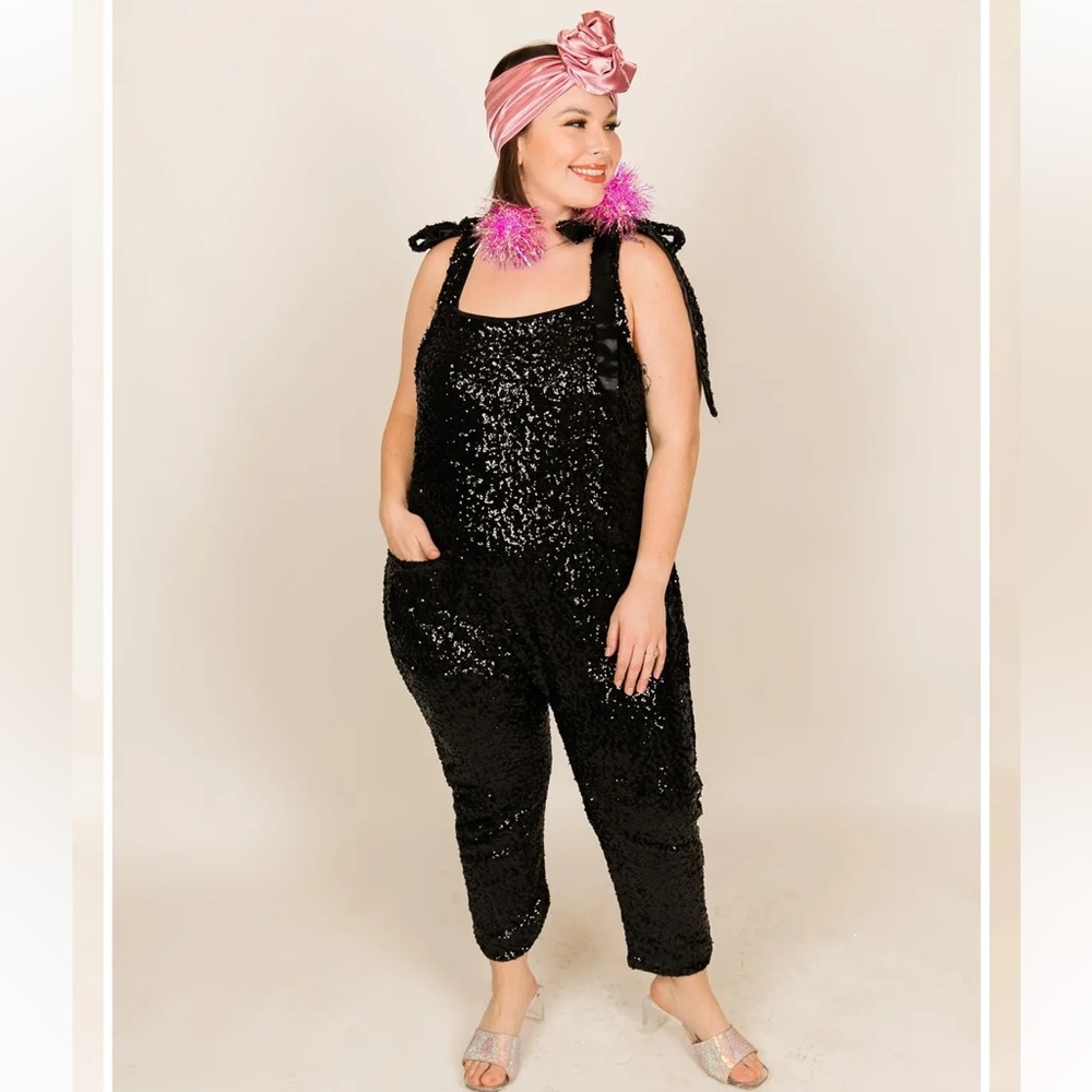 Fringe & Co Black Sequin Jumpsuit